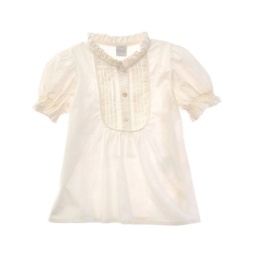 Pepa London Girls  Frilly Neck Pleated Blouse